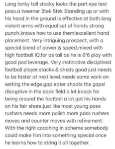 tyree wilson scouting notes for NFL Draft 2023